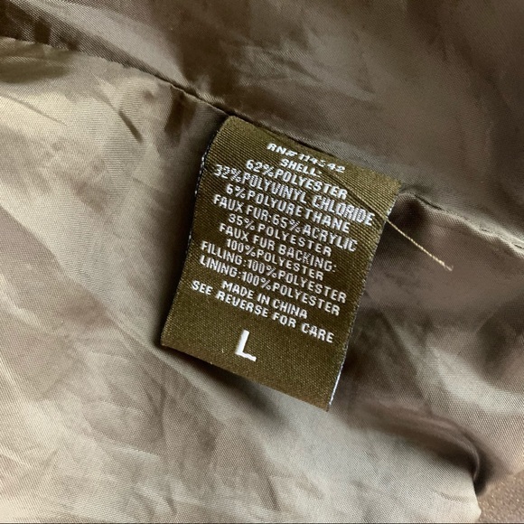 Jou Jou Faux Fur Vegan Quilted Leather Winter Jacket Brown Size Large Juniors - Picture 8 of 10